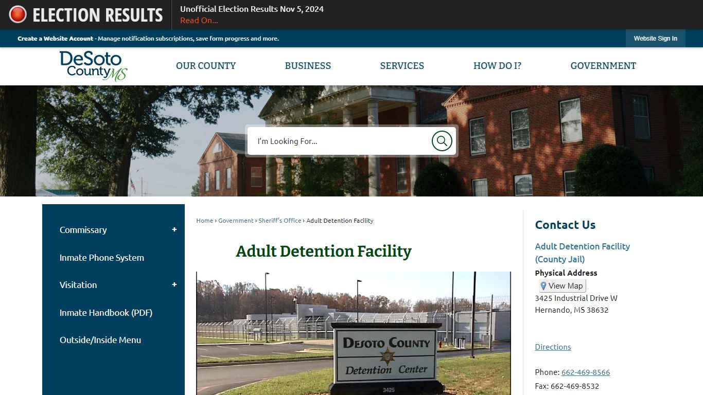 Adult Detention Facility | DeSoto County, MS - Official Website