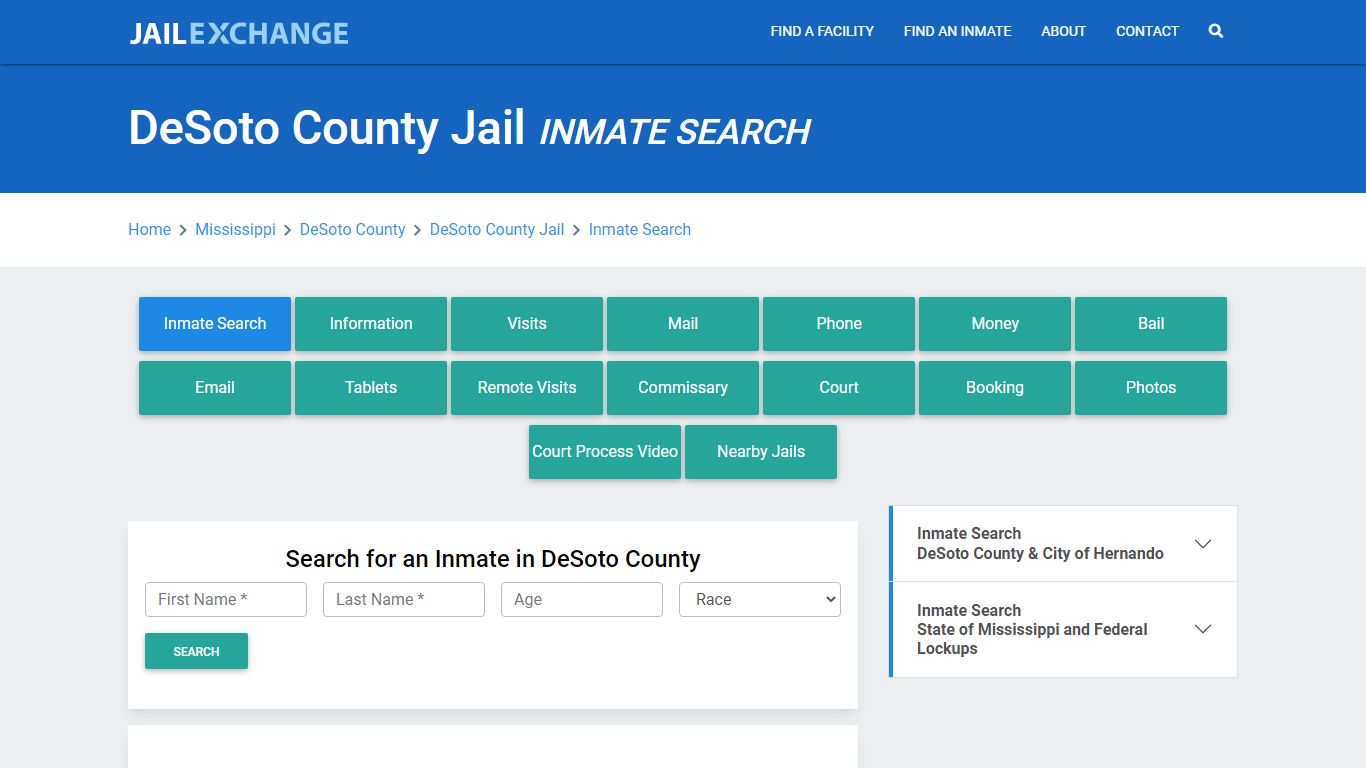 DeSoto County Jail, MS Inmate Search: Roster & Mugshots - Jail Exchange